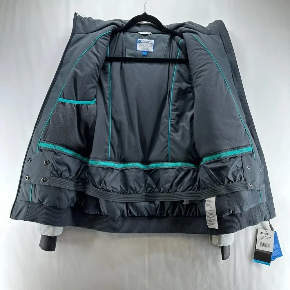 Mountain Warehouse Jacket Womens Sz 8 Alpine Sunshine Bomber Ski Teal Blue Gray